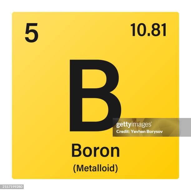boron icon with information of periodic table of elements - boron atom stock pictures, royalty-free photos & images