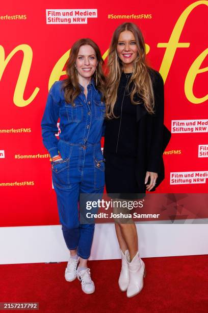 Jule Gölsdorf and Laura Karasek attend the "Film - Und Medienstiftung NRW" summer party at Wolkenburg on June 11, 2024 in Cologne, Germany.