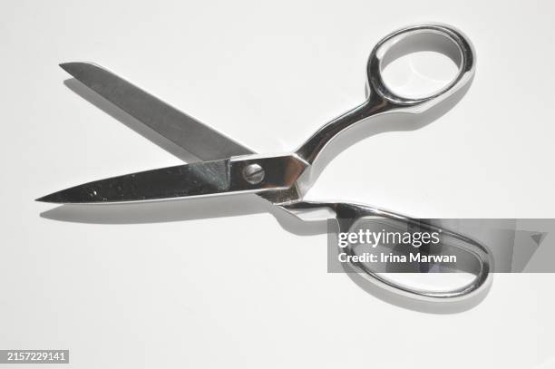 shiny big antique scissors - scissors stock pictures, royalty-free photos & images