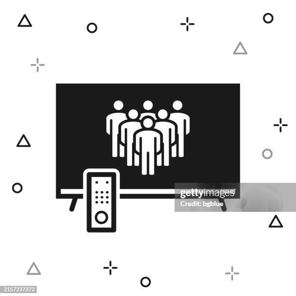 social media on tv. icon on white background - remote collaboration stock illustrations
