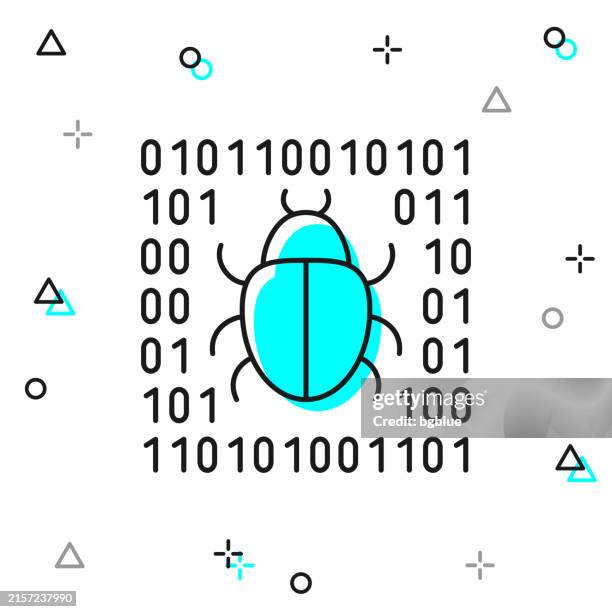 bug in system. line icon on white background - programming icon stock illustrations