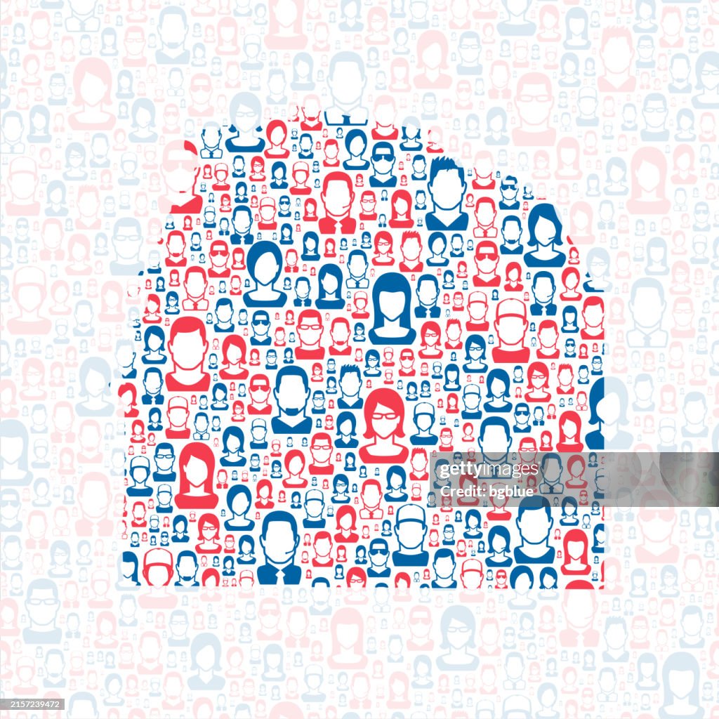 Franklin County, Tennessee. Map with blue and red People