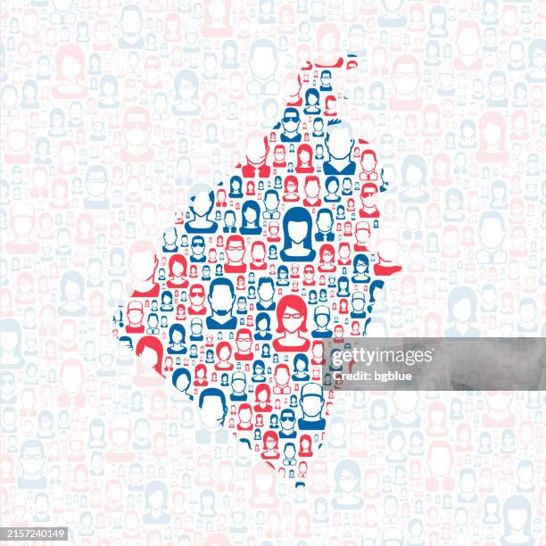 jefferson county, west virginia. map with blue and red people - charles town west virginia stock illustrations