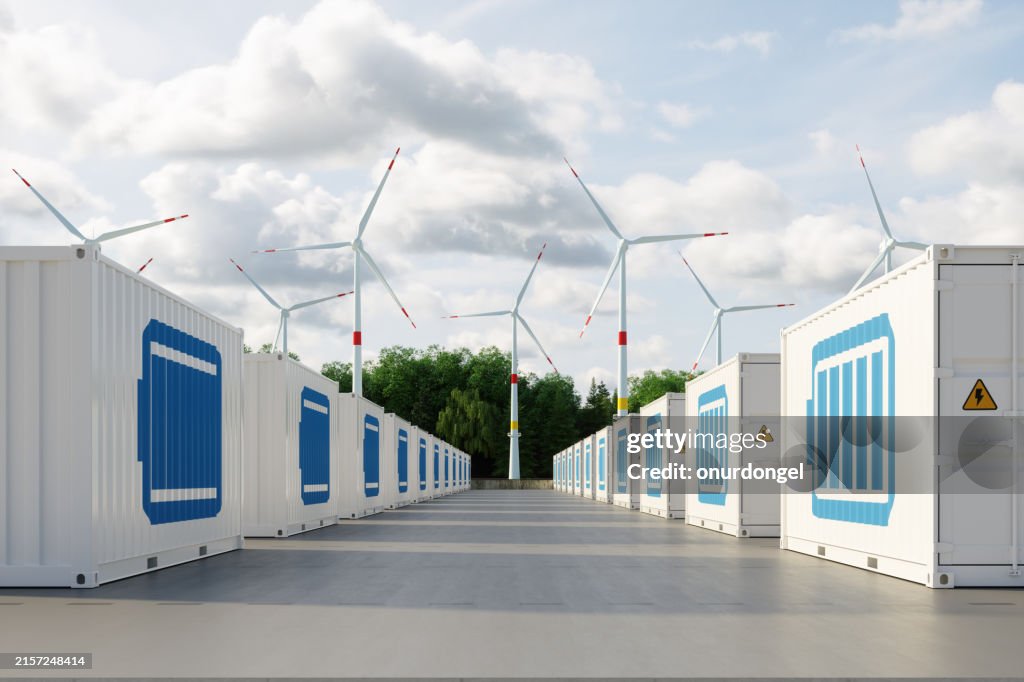 Energy Storage System With Li-ion Battery Containers And Wind Turbines