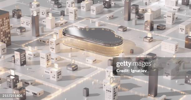imagine a future city featuring sleek, modern edifices meticulously arranged in a grid layout - modern data center stock pictures, royalty-free photos & images
