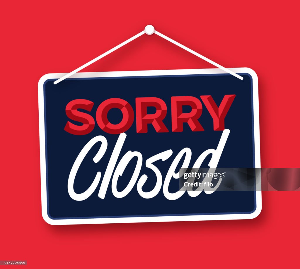 Sorry Rented. Sign Sorry Closed Hanging Business Sign High-Res Vector Graphic - Getty Images