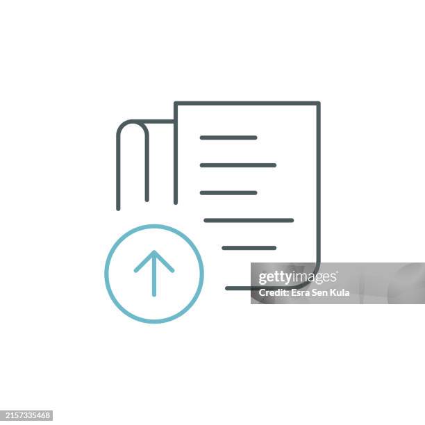 sending document duocolor line icon design with editable stroke. - send document stock illustrations