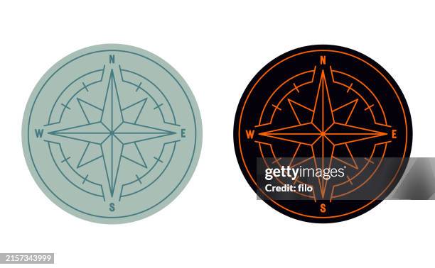 kompass rose richtung navigation symbol symbol design element - kompassrose stock-grafiken, -clipart, -cartoons und -symbole