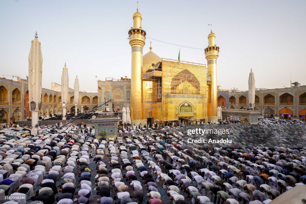Muslims In Iraq Iraqi Shiite Muslims gather to perform Eid al-Adha prayer at the yard ...