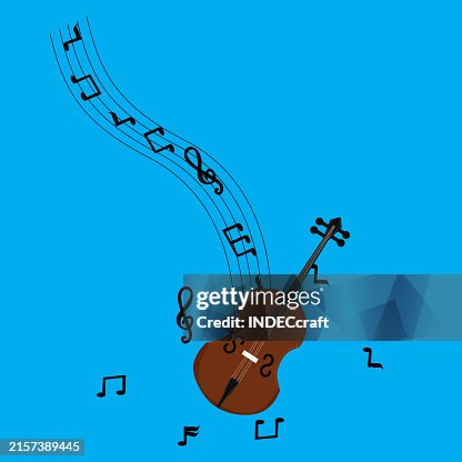 Cello with musical note Cello with musical note