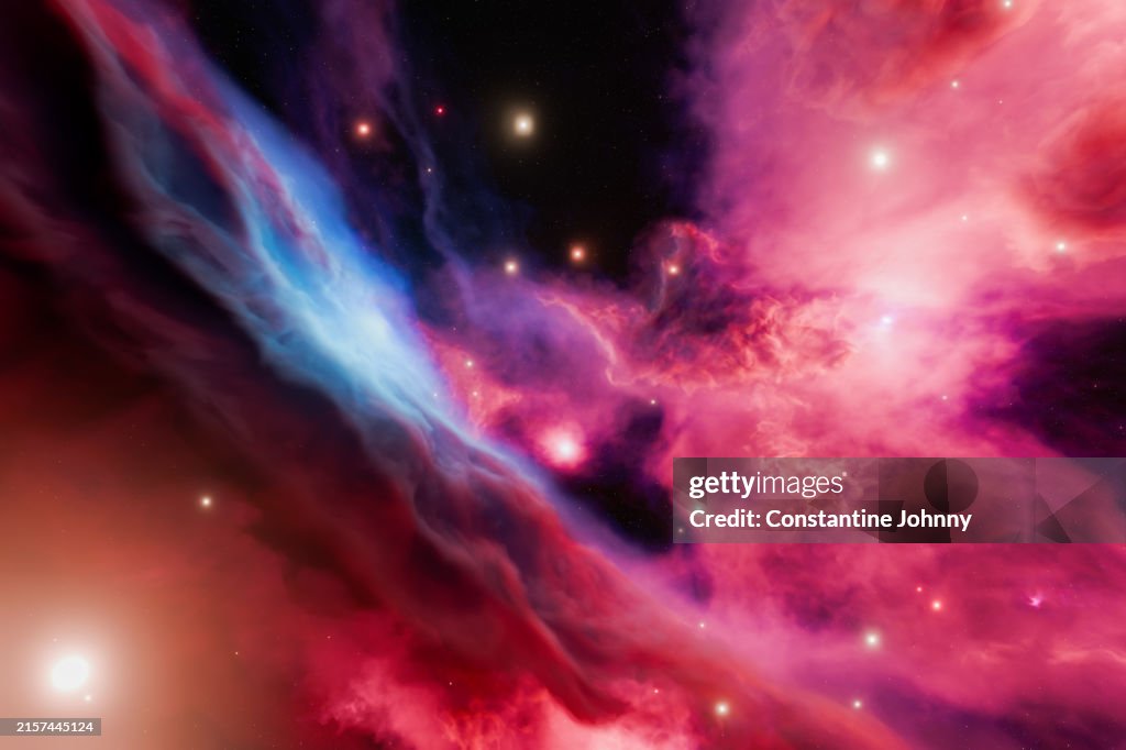 Vibrant Nebula with Stars in Space