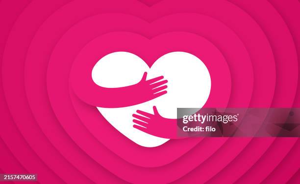 heart hug embrace background - wellbeing abstract stock illustrations