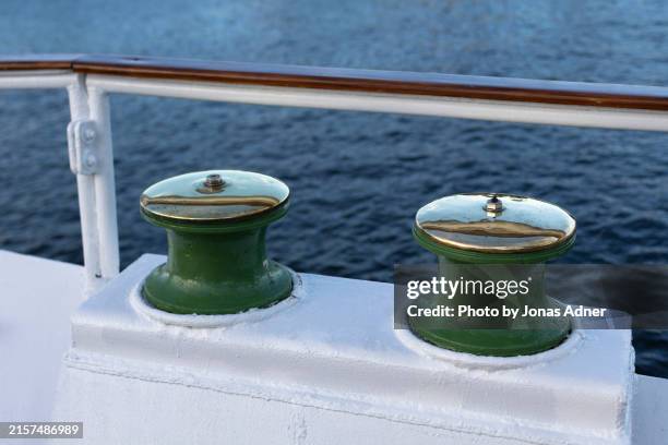 winches on a beautiful old sailing vessel - cable winch stock pictures, royalty-free photos & images