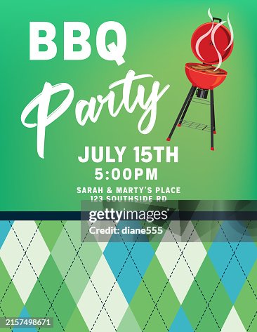 BBQ Invitation With Argyle Pattern BBQ Invitation With Argyle Pattern