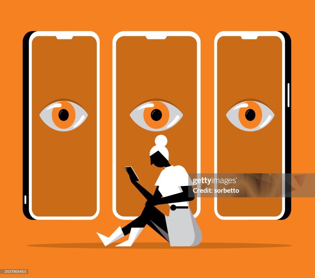 Businesswoman - Spying Smart Phone