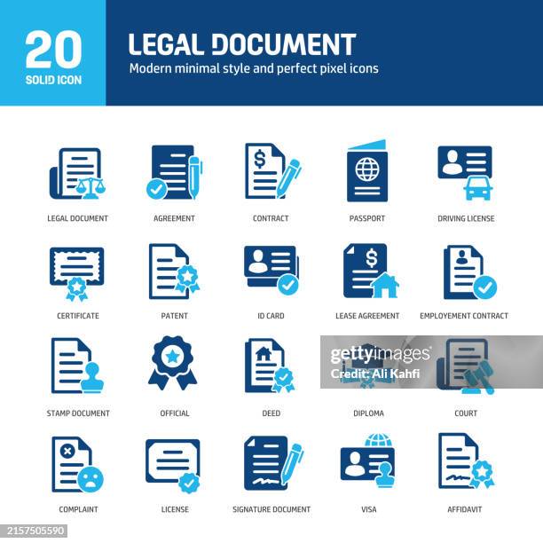 legal document glyph solid icons. containing law, contract, certificate, business solid icons collection. vector illustration. for website design, logo, app, template, ui, etc. - secret handshake stock illustrations