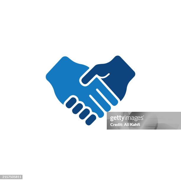 stockillustraties, clipart, cartoons en iconen met handshake icon. solid icon that can be applied anywhere, simple, pixel perfect and modern style - iemand een hand geven