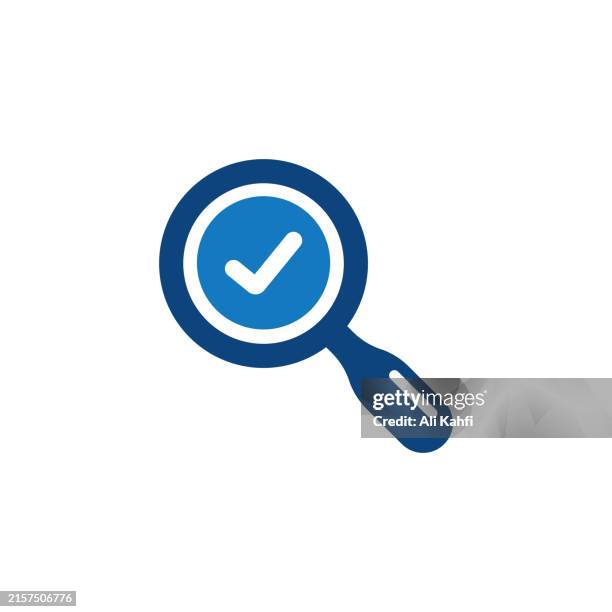 stockillustraties, clipart, cartoons en iconen met searching success icon. solid icon that can be applied anywhere, simple, pixel perfect and modern style - vergrootglas
