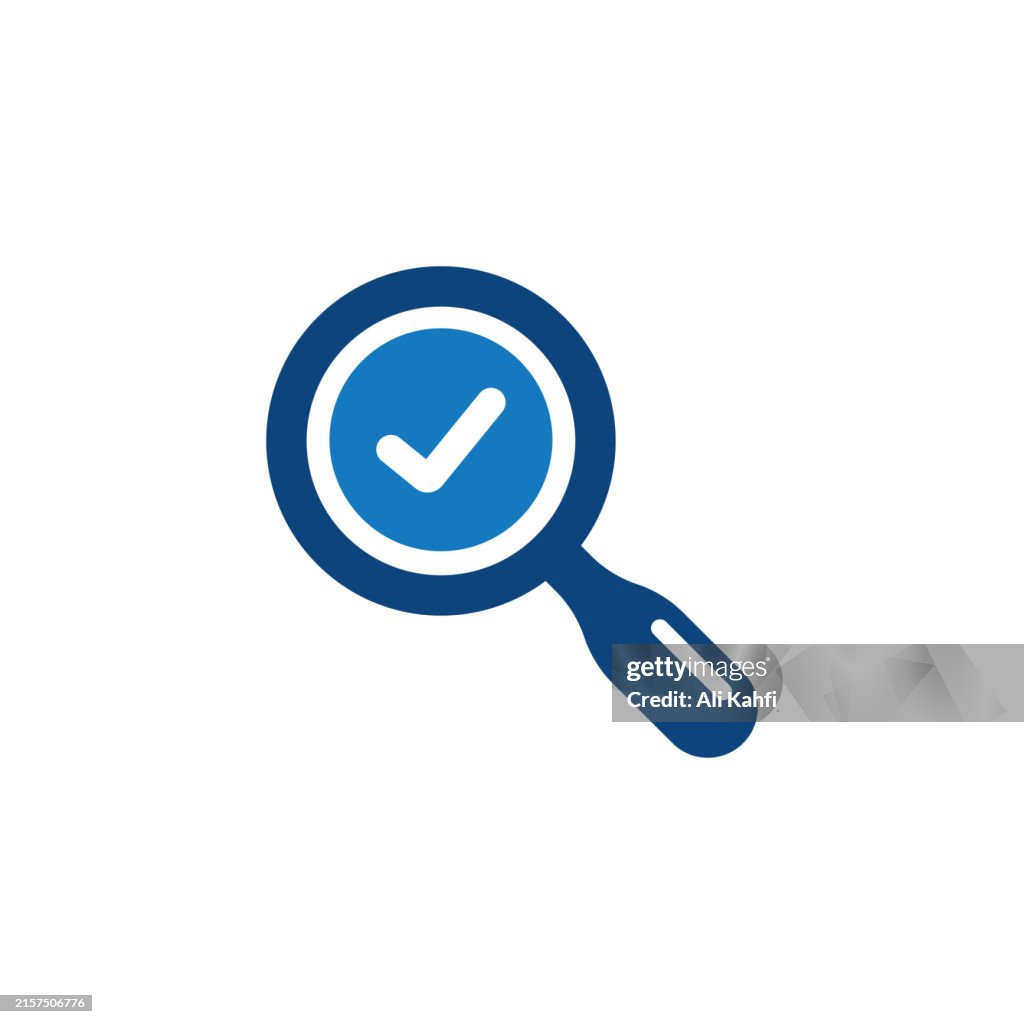Searching success icon. Solid icon that can be applied anywhere, simple, pixel perfect and modern style