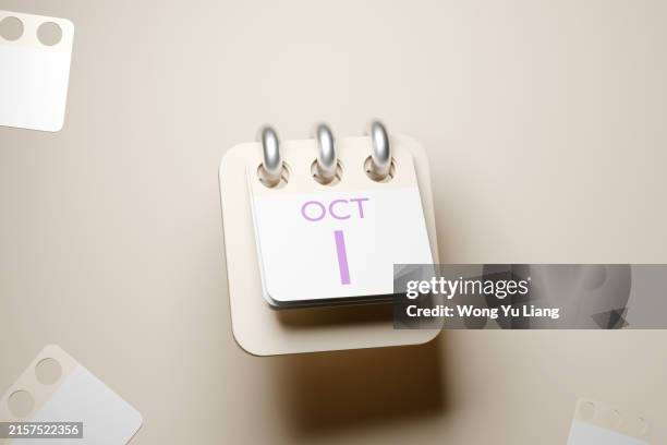 oct 1 calendar - ottobre foto e immagini stock