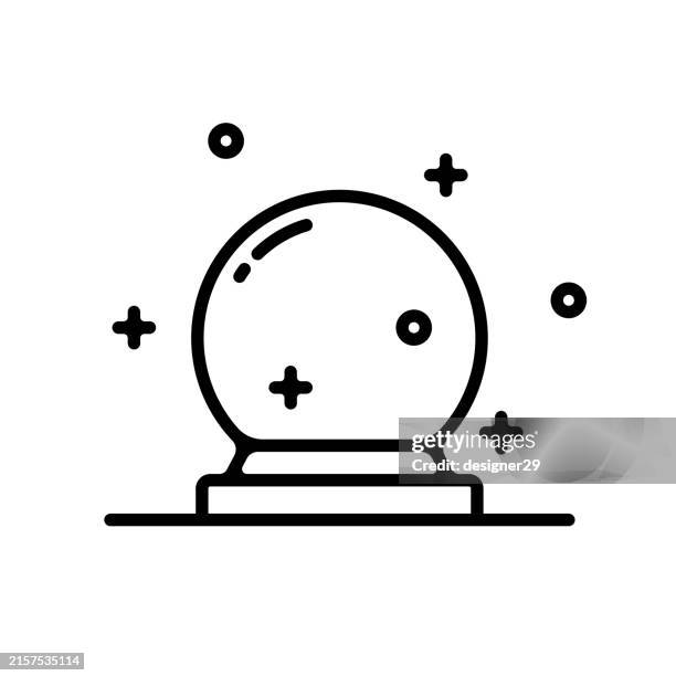 stockillustraties, clipart, cartoons en iconen met magic crystal ball icon. - glazen bol