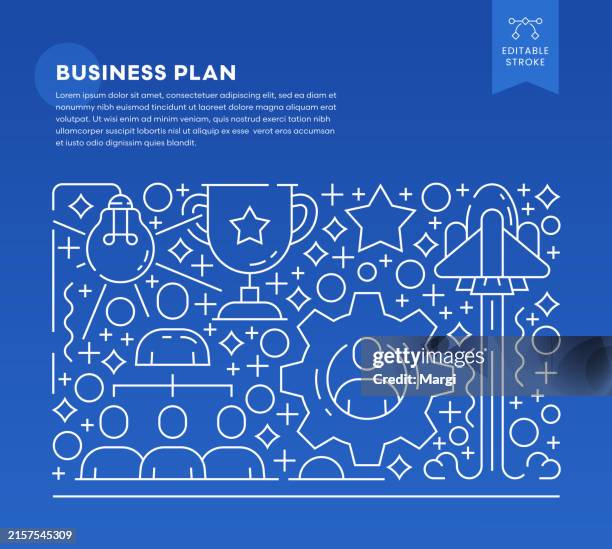 business plan line art vector illustration - org chart background stock illustrations