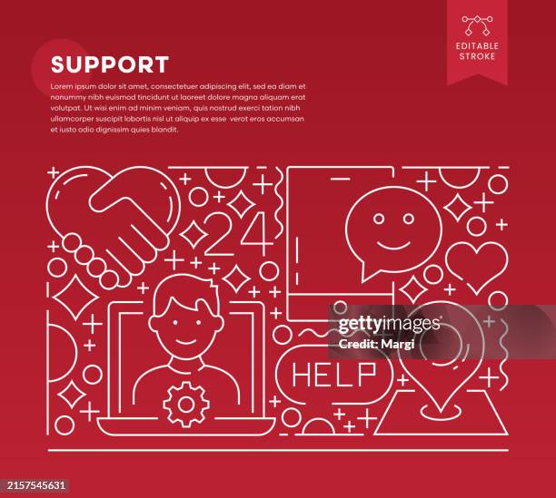 customer support line art vector illustration - direct response stock illustrations