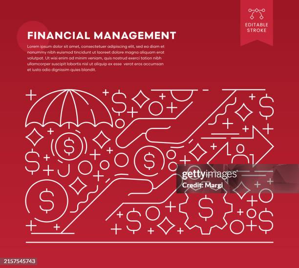 financial management line art vector illustration - wealth management background stock illustrations