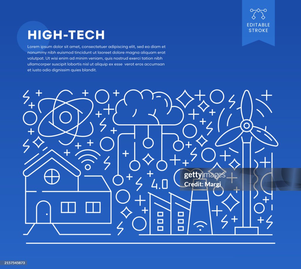 Hi Tech Line Hightech Line Art Vector Illustration High-Res Vector Graphic - Getty ...