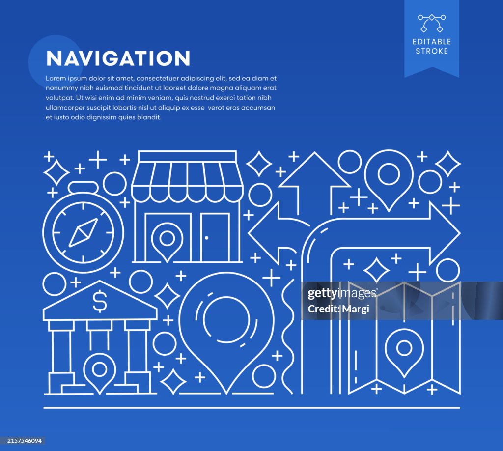 Navigation Line Art Vector Illustration High-Res Vector Graphic - Getty ...