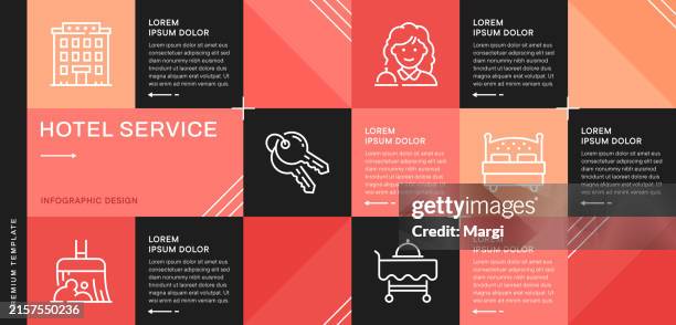 hotel service infographic template for web banner - hotel mini bar stock illustrations