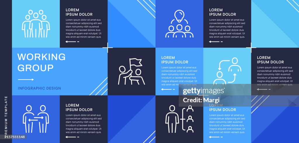 Working Group Infographic Template For Web Banner High-Res Vector ...