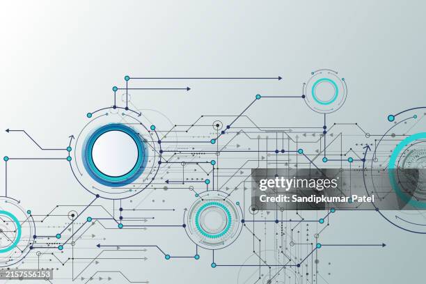 abstract technology background. communication and engineering concept. - informational poster design stock illustrations