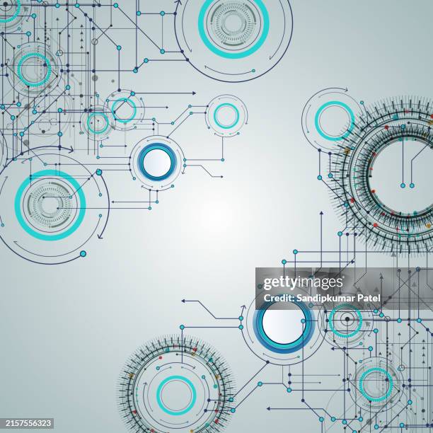 abstract technology background. communication and engineering concept. - informational poster design stock illustrations