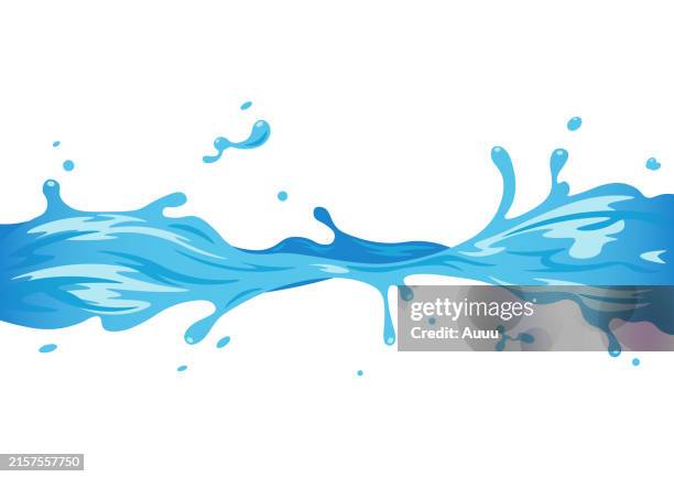 bildbanksillustrationer, clip art samt tecknat material och ikoner med blue water splash - water