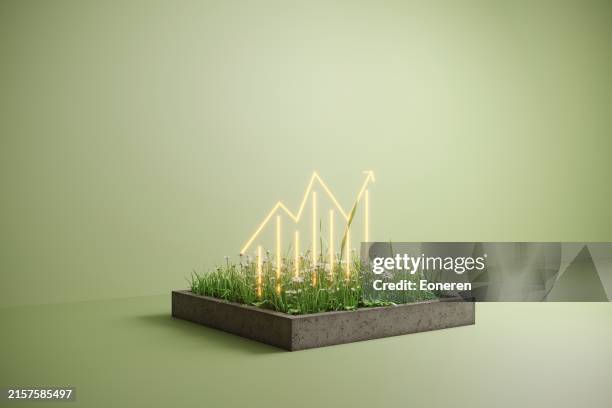 grafico della crescita sostenibile - energia sostenibile foto e immagini stock