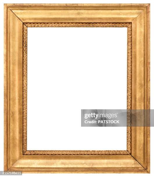 elegant golden painting frame - empty art gallery stock pictures, royalty-free photos & images