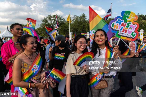 Participants take part during the celebration event at the Government house. Thailand has become the first country in Southeast Asia to approve...