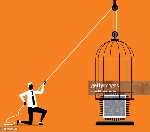 computer chip - stuck inside stock illustrations