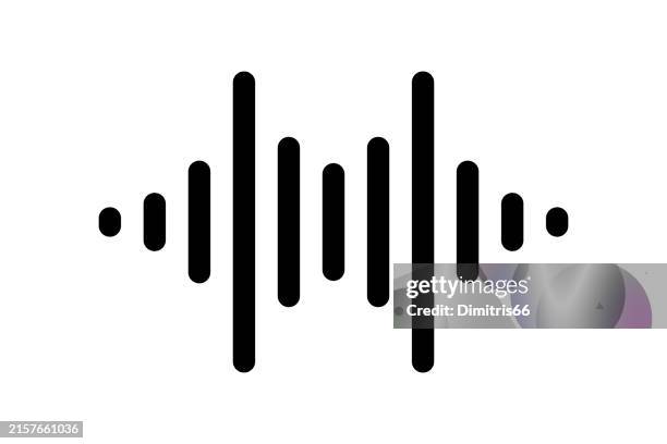 stockillustraties, clipart, cartoons en iconen met sound wave icon with editable stroke - luisteren