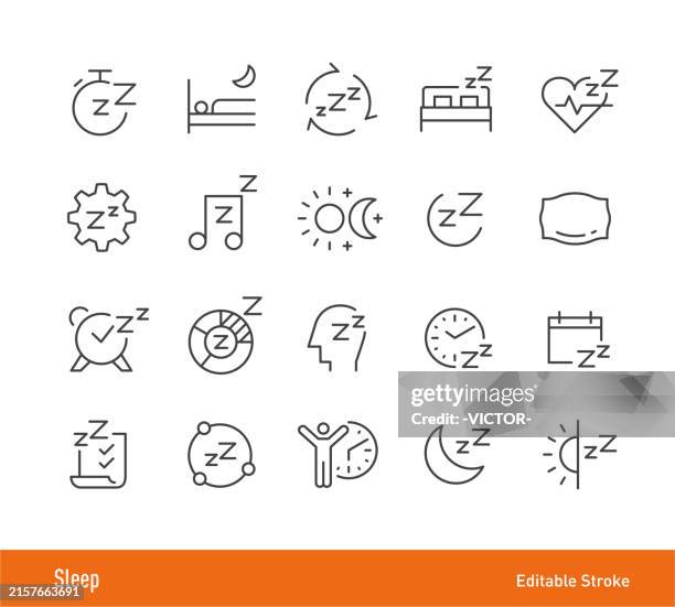 sleep icons - line icon series - sleeping stock illustrations