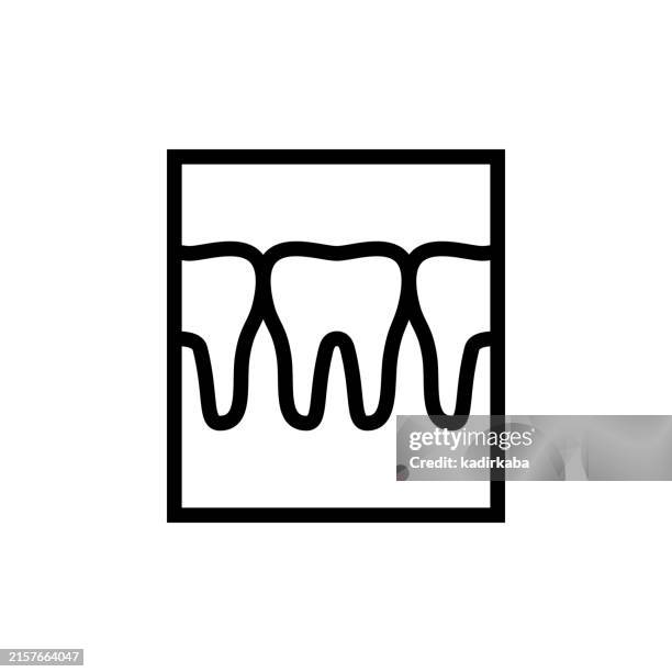 ilustrações de stock, clip art, desenhos animados e ícones de dental imaging line icon. - ficha-dentária