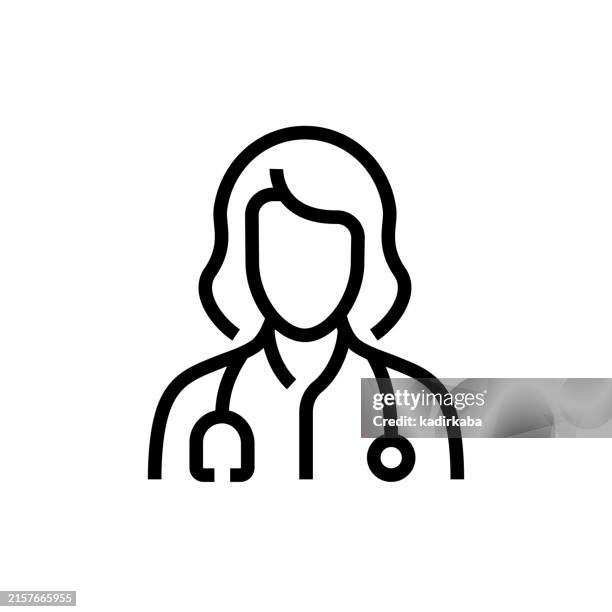 bildbanksillustrationer, clip art samt tecknat material och ikoner med doctor line icon. - läkarmottagning