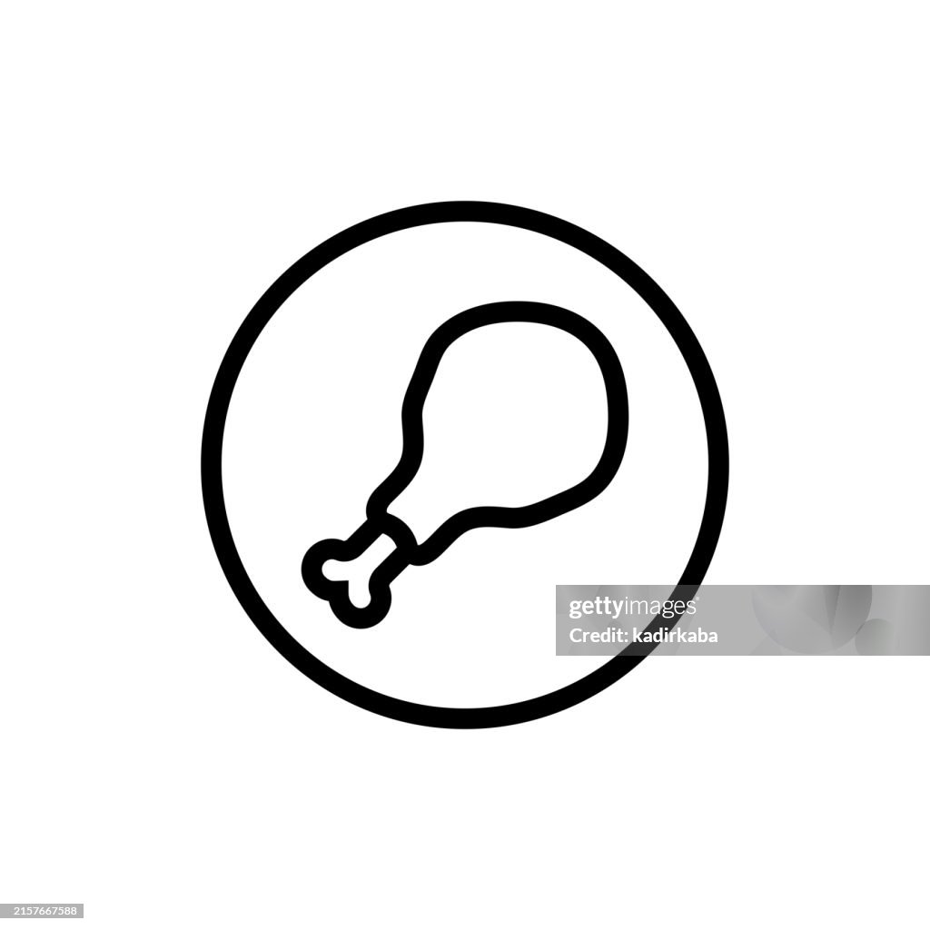 Fried chicken line icon.