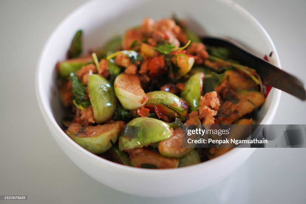 Red Curry with Chicken and eggplants