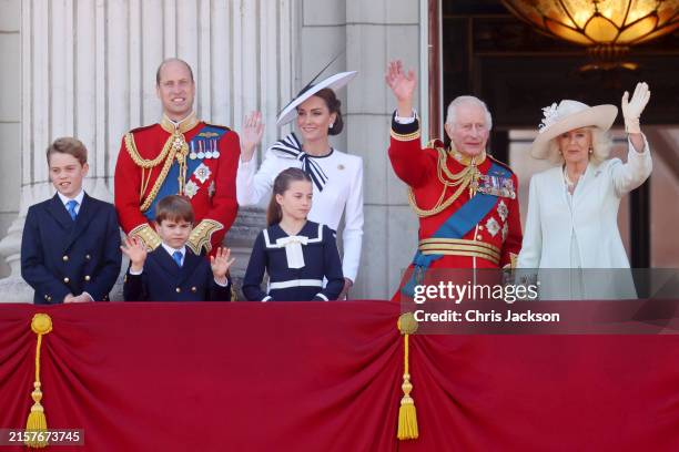 Prince George of Wales, Prince William, Prince of Wales, Prince Louis of Wales, Princess Charlotte of Wales, Catherine, Princess of Wales, King...