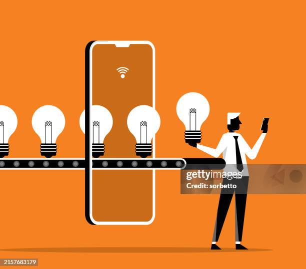businessman - idea light bulb - value creation stock illustrations