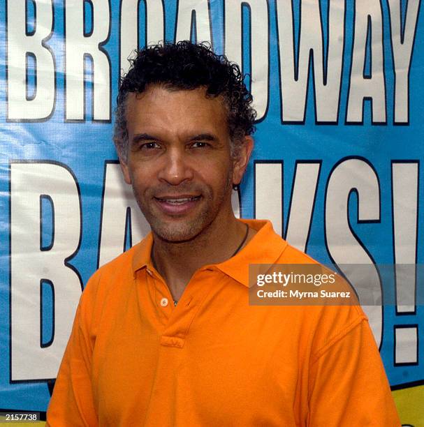 Man Of La Mancha's Brian Stokes Mitchell at the 5th Annual Broadway Barks July 12, 2003 in Shubert Alley in New York City. Broadway Barks assists New...