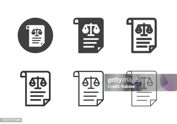 judgement document icons - multi series - attendance stock illustrations