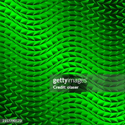 Solid Shiny Green Triangles In Wide Slow 3d Snake Wave Pattern High-Res ...